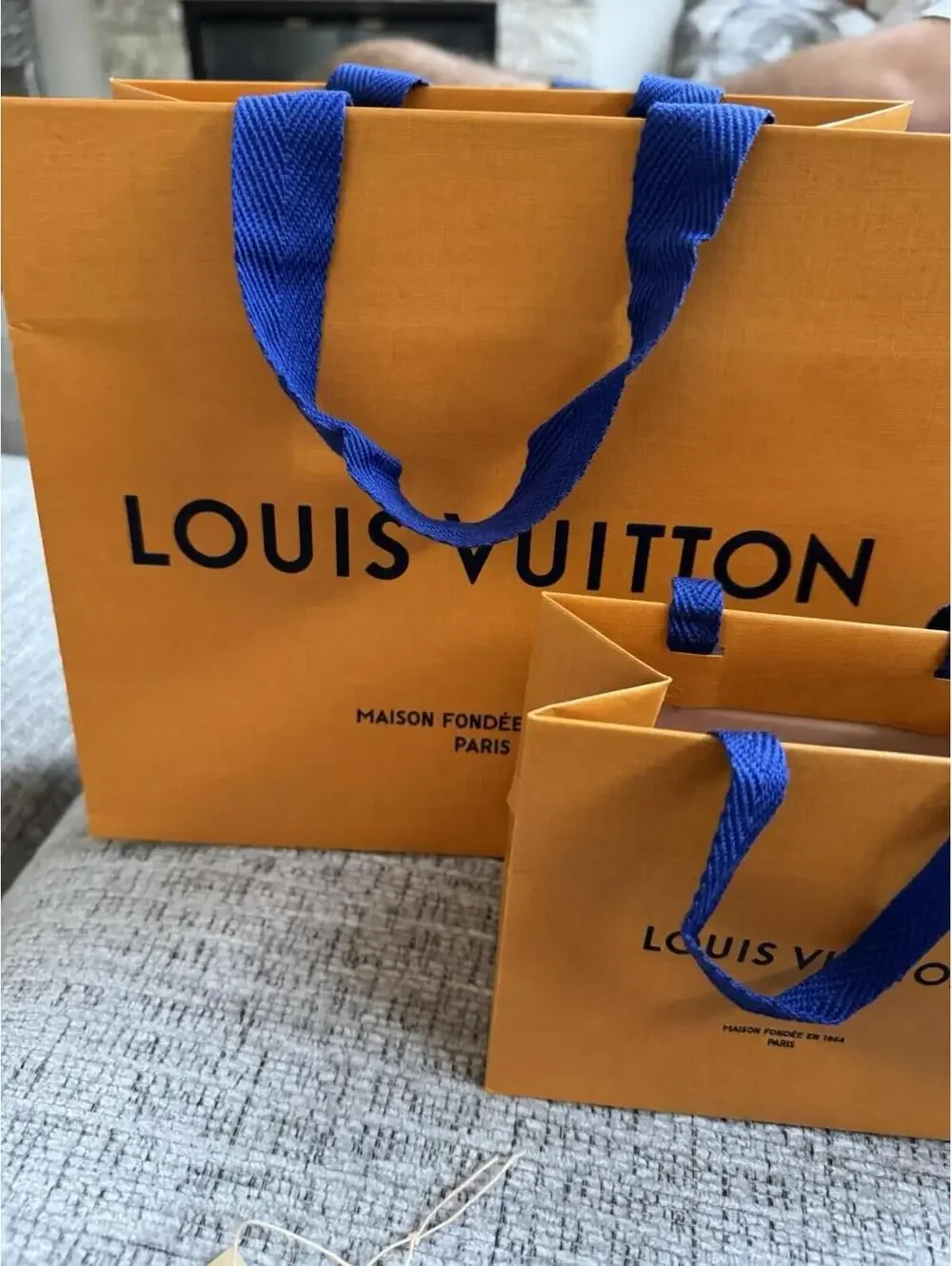 Louis Vuitton 3 Paper Shopping Bags + Wallet Dust Bag + Ribbon and gift note